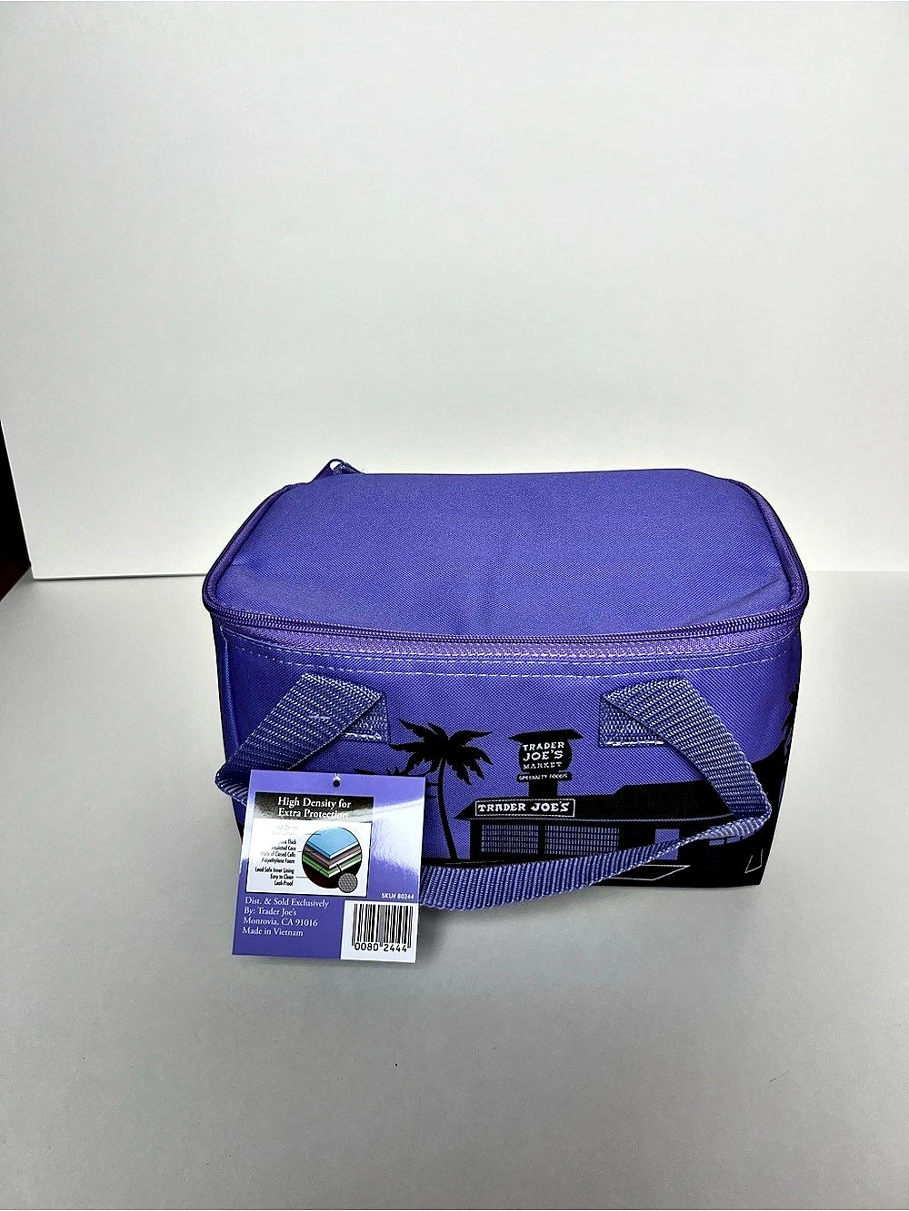 Trader Joe's Mini Insulated Bag Purple & Black